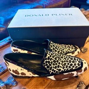 Donald Pliner Loafers Rezza Smoking Giraffe Haircalf NWB Size 8.5